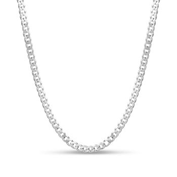 Made in Italy Sterling Silver 30 Inch Curb Solid Chain Necklace