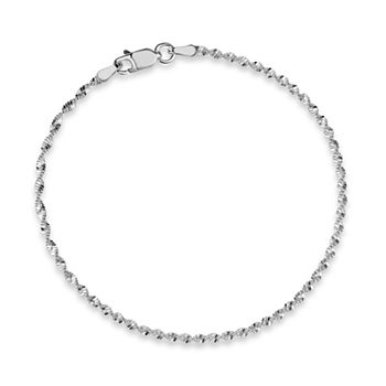 Made in Italy Sterling Silver 8 Inch Solid Herringbone Chain Bracelet