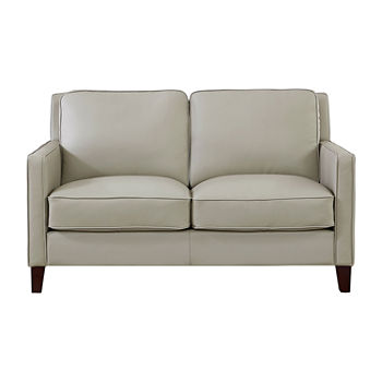 Ashby Track-Arm Leather Loveseat
