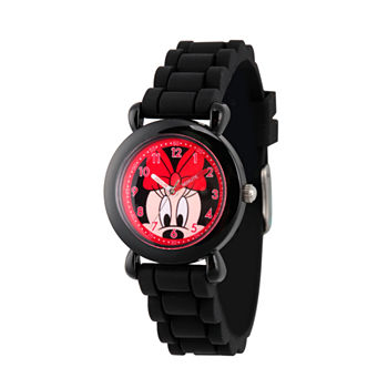 Disney Minnie Mouse Girls Black Strap Watch Wds000135