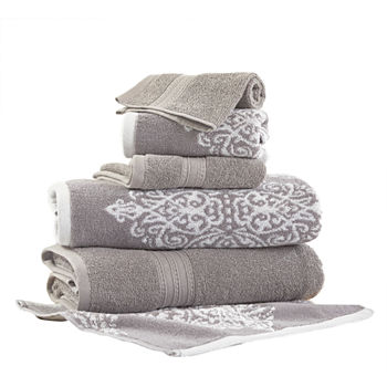 Pacific Coast Textiles Artesia Damask Yarn Dyed 6-pc. Jacquard Bath Towel Set