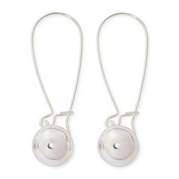 Liz Claiborne® Silver-Tone Bead Drop Earrings