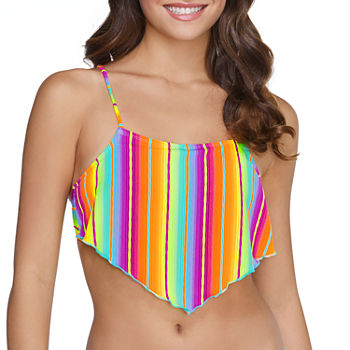 Arizona Adjustable Straps Neon Bralette Bikini Swimsuit Top Juniors