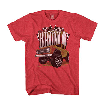 Bronco Mens Crew Neck Short Sleeve Regular Fit Graphic T-Shirt