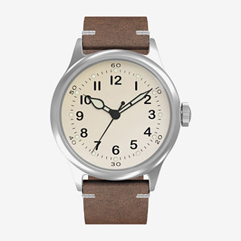 Praesidus Mens Automatic Brown Leather Strap Watch P-42-Mic-Lbrk1