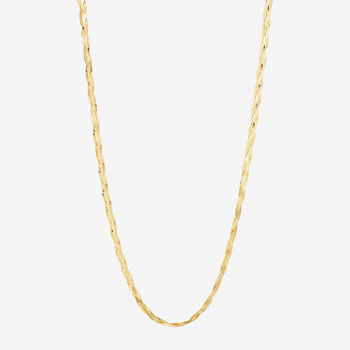 Made in Italy 10K Gold 18 Inch Herringbone Chain Necklace