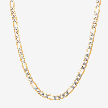 Made in Italy 14K Gold 22 Inch Hollow Figaro Chain Necklace