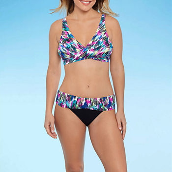 Sonnet Shores Soft Cup Geo Linear Bra Bikini Swimsuit Top