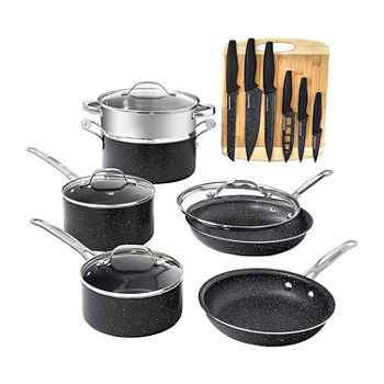 Granite Stone 17-pc. Cookware Set With Cutting Board and Knife Set