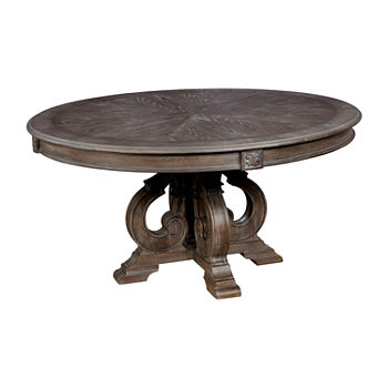 Maud Dining And Kitchen Collection Round Wood-Top Dining Table
