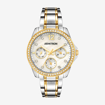 Armitron Now Womens Crystal Accent Two Tone Bracelet Watch 75/5640mptt