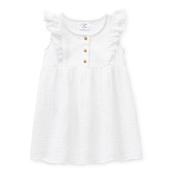 Okie Dokie Toddler Girls Sleeveless Flutter Sleeve A-Line Dress