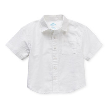 Thereabouts Toddler Boys Short Sleeve Adaptive Button-Down Shirt