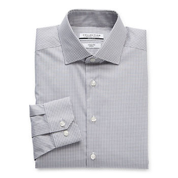 Collection by Michael Strahan  Mens Spread Collar Long Sleeve Wrinkle Free Stretch Dress Shirt