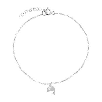 Itsy Bitsy Sterling Silver Cubic Zirconia 9 Inch Cable Ankle Bracelet
