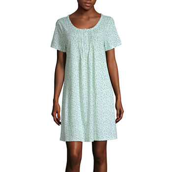 Adonna Womens Petite Short Sleeve Scoop Neck Nightgown