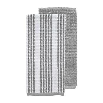 T-Fal Solid And Stripe Waffle 2-pc. Kitchen Towel