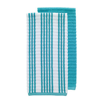 T-Fal Solid And Stripe Waffle 2-pc. Kitchen Towel
