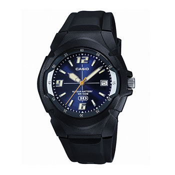 Casio® Mens Blue Dial Black Resin Strap Sport Watch MW600F-2AVOS