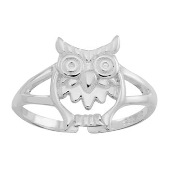 Itsy Bitsy Polished Owl Sterling Silver Toe Ring