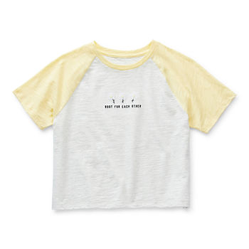 Arizona Little & Big Girls Round Neck Short Sleeve Graphic T-Shirt