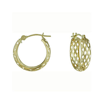 14K Yellow Gold Openwork Hoop Earrings