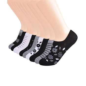 10 Pair No Show Socks Womens