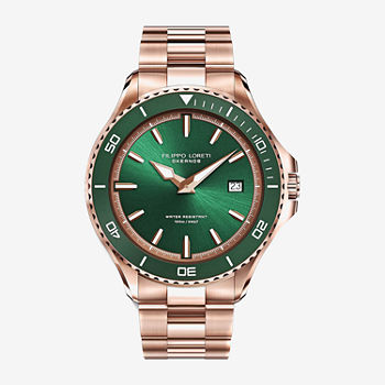 Filippo Loreti Mens Gold Tone Stainless Steel Bracelet Watch 00674