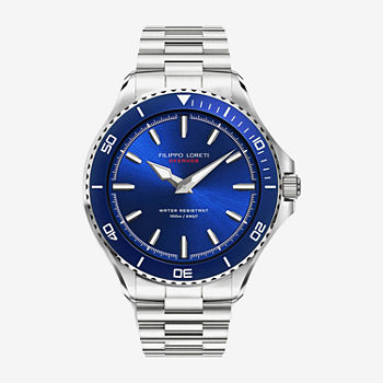 Filippo Loreti Mens Silver Tone Stainless Steel Bracelet Watch 00504