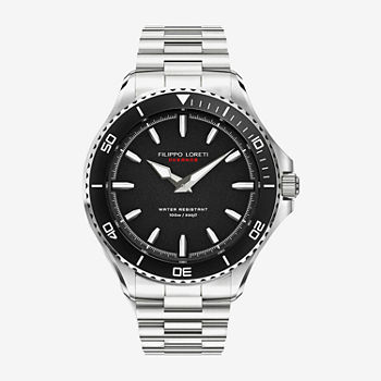 Filippo Loreti Mens Silver Tone Stainless Steel Bracelet Watch 00501
