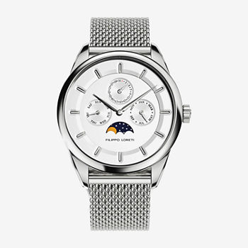Filippo Loreti Mens Silver Tone Stainless Steel Bracelet Watch 40101