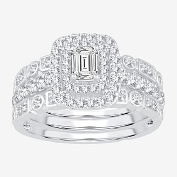 Modern Bride Signature Womens 1 CT. T.W. Genuine White Diamond 14K White Gold Engagement Ring