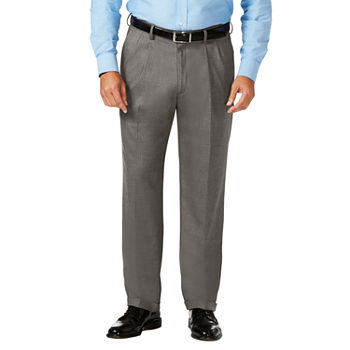 J.M Haggar® Mens Big and Tall Classic Fit Pleated Sharkskin Dress Pant
