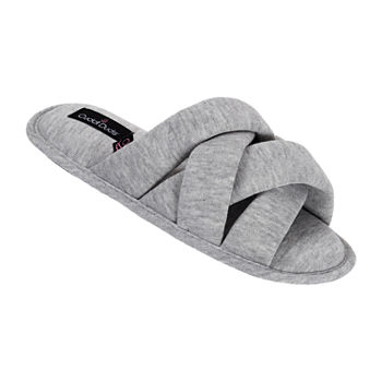 Cuddl Duds Jersey Woven Band Slide Womens Slip-On Slippers