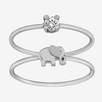 Itsy Bitsy Made With Recycled Sterling Silver 2-pc. Cubic Zirconia Sterling Silver Ring Sets