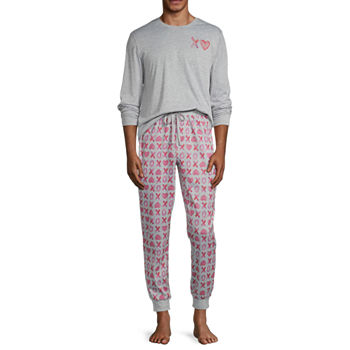 Valentine'S Mens Long Sleeve 2-pc. Pant Pajama Set