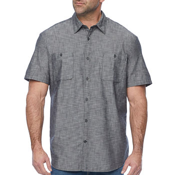 The Foundry Big & Tall Supply Co. Mens Chambray Short Sleeve Button Front Shirt