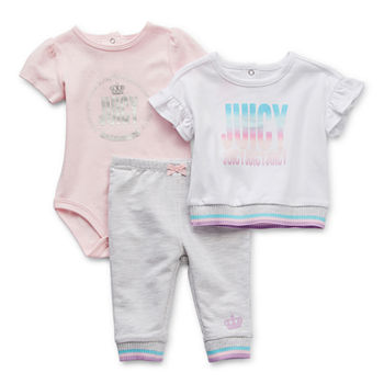 Juicy By Juicy Couture Baby Girls 3-pc. Baby Clothing Set