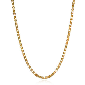 14K Yellow Gold Diamond-Cut Popcorn Chain Necklace
