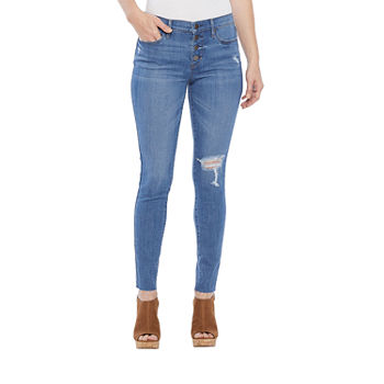 a.n.a Womens High Rise Ripped Skinny Fit Jean