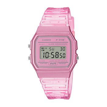 Casio Table Womens Digital Pink Strap Watch F91ws-4os