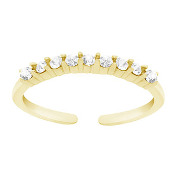 Itsy Bitsy Crystal 14K Gold Over Silver Toe Ring
