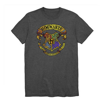 Hogwarts Crest Mens Crew Neck Short Sleeve Regular Fit Harry Potter Graphic T-Shirt