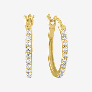 1/3 CT. T.W. Lab Grown White Diamond 10K Gold 17mm Hoop Earrings
