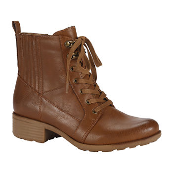 Frye and Co. Womens Penny Stacked Heel Lace Up Boots