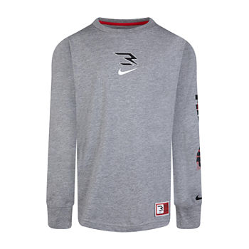Nike 3brand By Russell Wilson Big Boys Crew Neck Long Sleeve Graphic T-Shirt