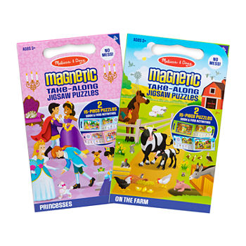 Melissa & Doug Take Along Magnetic Jigsaw Puzzles Farm/Princess