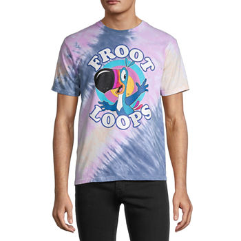 Froot Loops Mens Crew Neck Short Sleeve Regular Fit Tie-Dye Graphic T-Shirt