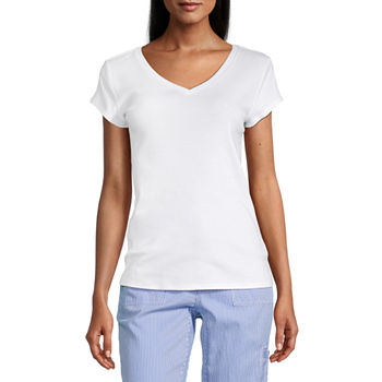 Liz Claiborne Womens V Neck Short Sleeve T-Shirt