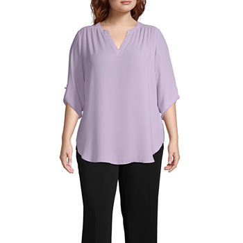 Plus Size Blouses Purple Tops for Women - JCPenney